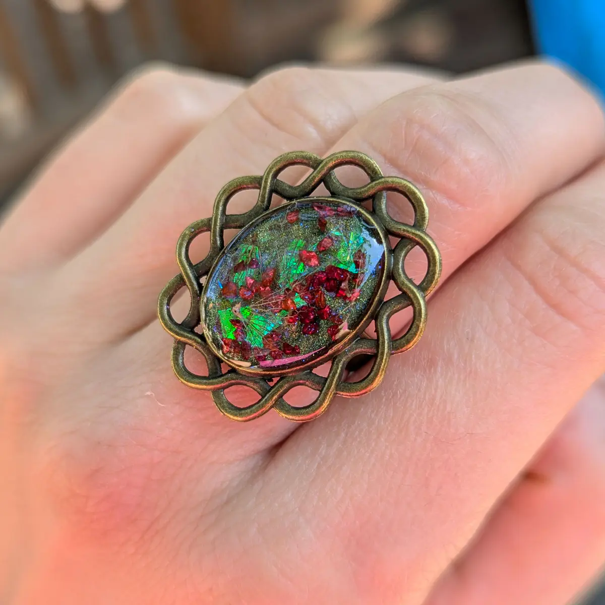 The Spark Resin Ring - Turquoise - Adjustable