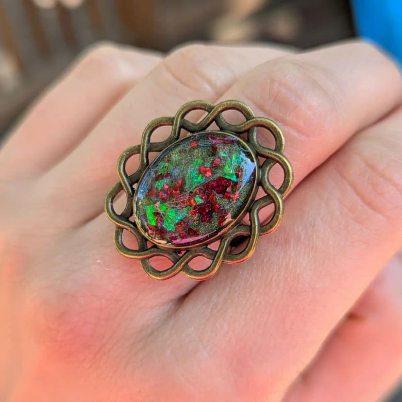 The Spark Resin Ring - Turquoise - Adjustable