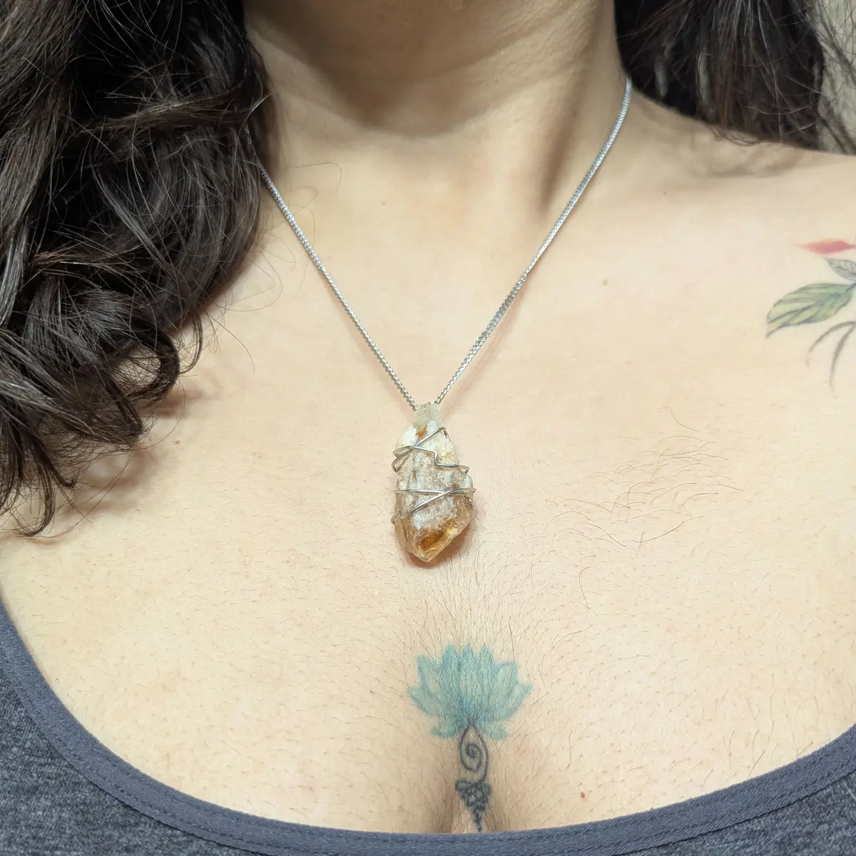 Necklace being worn