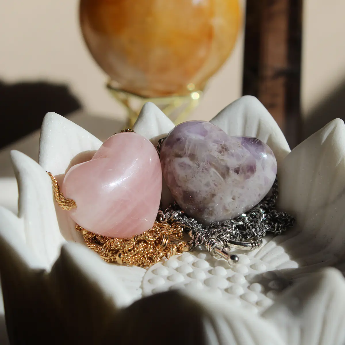 Rose Quartz and Amethyst Necklace