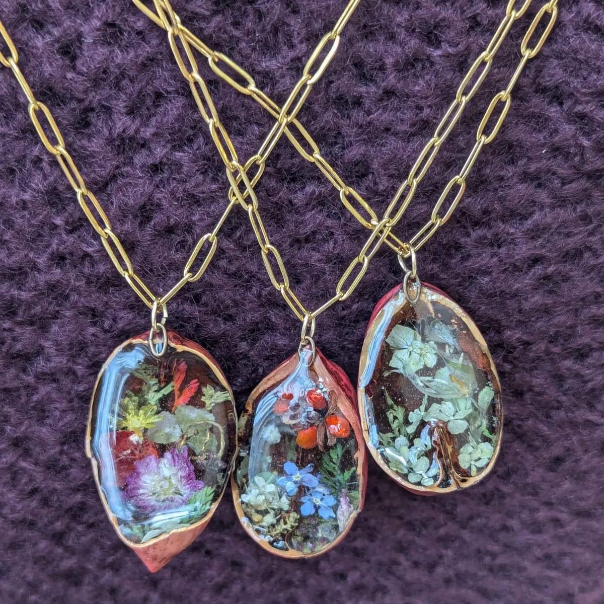 Nut shell pendants 