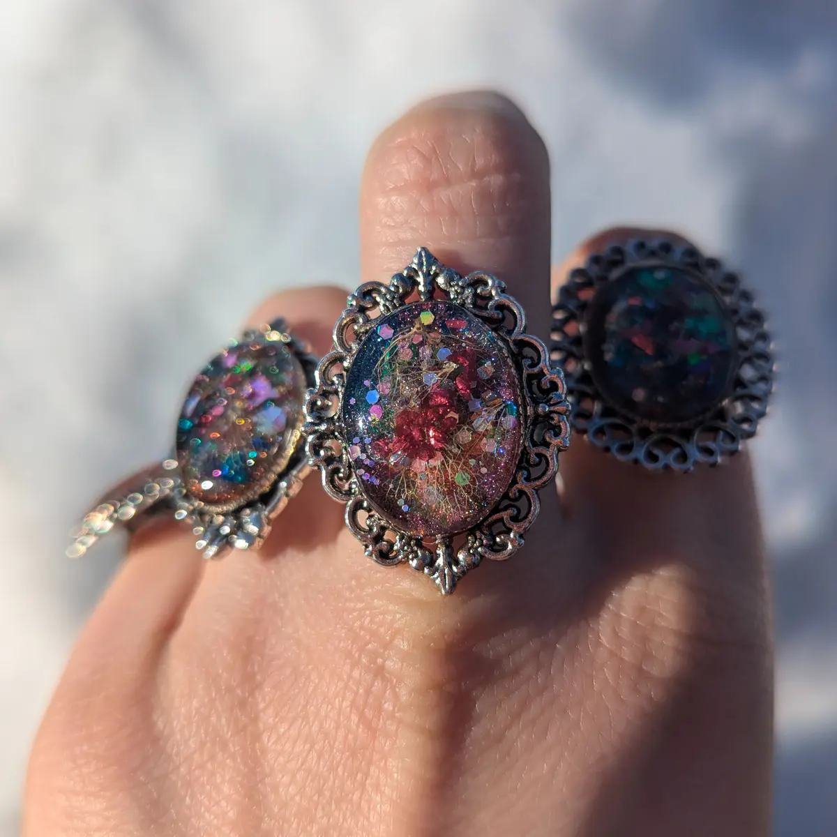 Sparkle resin ring all