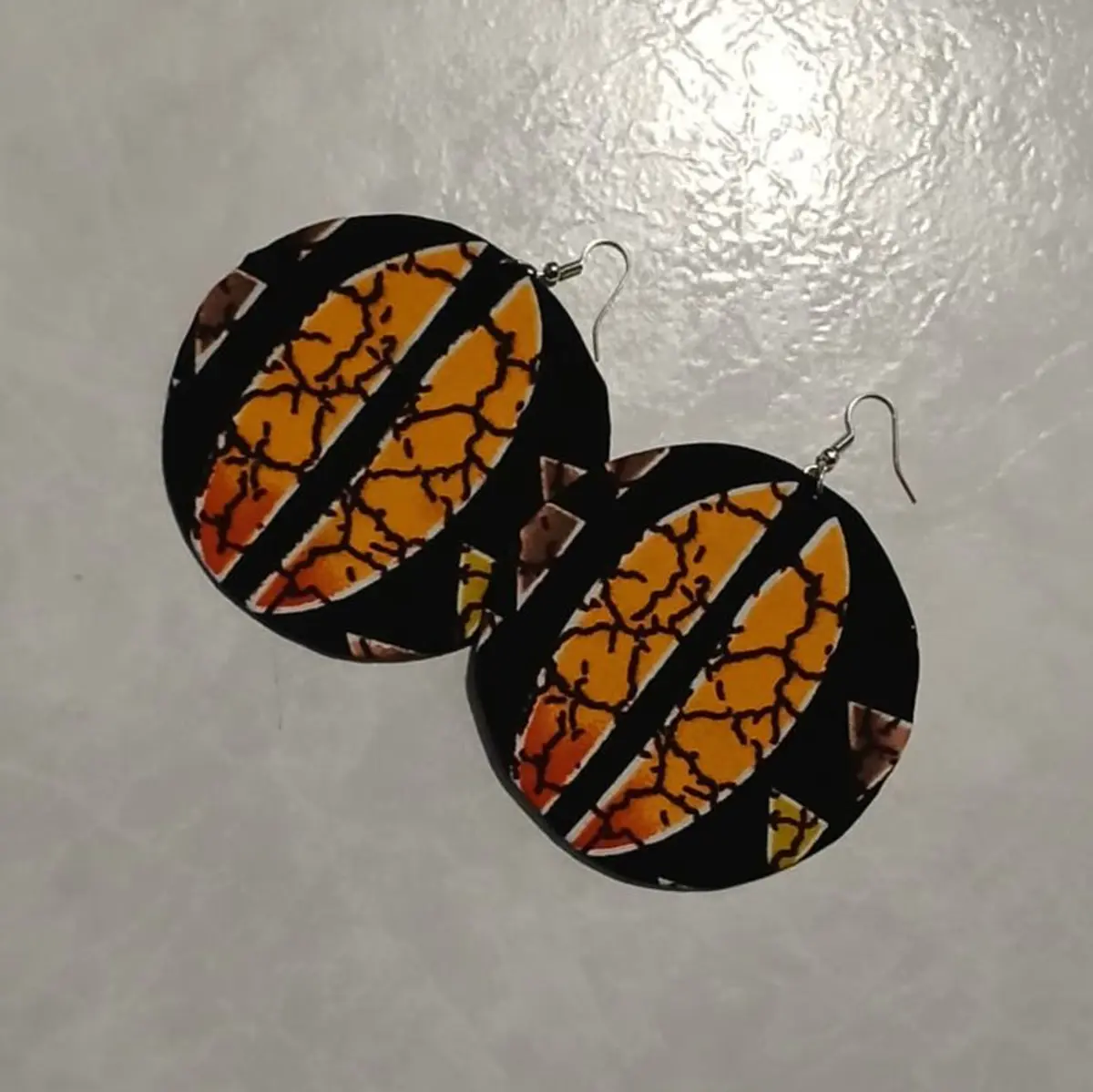 Recycled aluminium hoop earrings, handmade African Jewelry, 7 cm length and 7cm width, For women, all event, lightweight