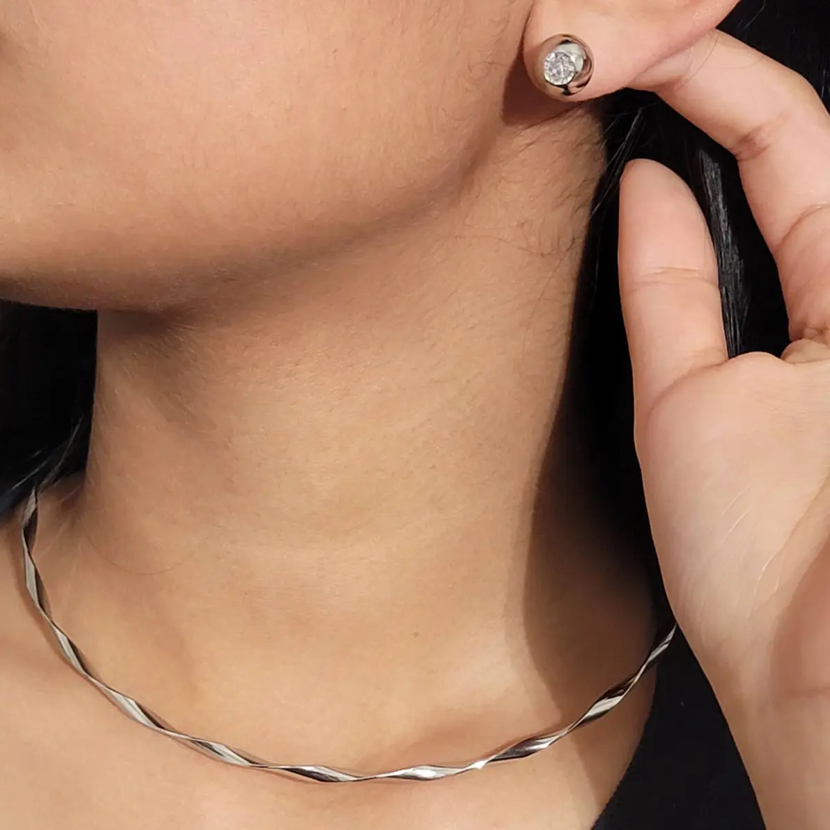 silver choker set