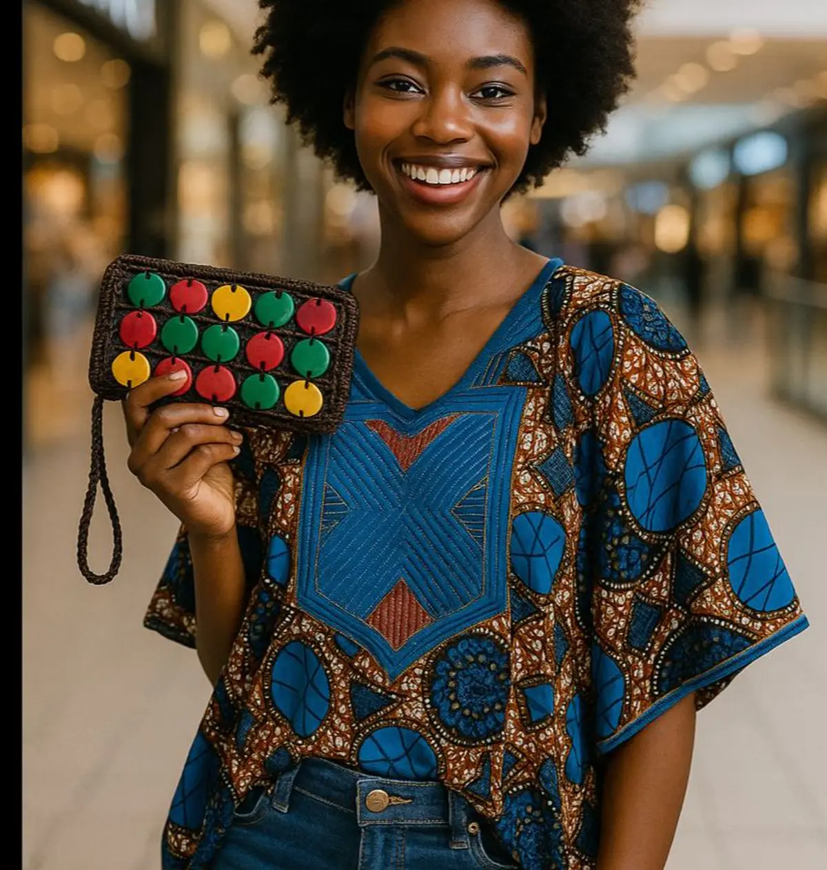 Handmade Wooden Beaded Handbag for Women - All Occasions (16cm x 8cm)