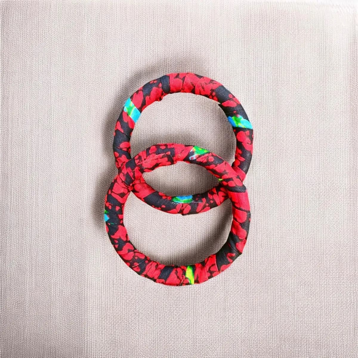 A handmade African Print bangle for women