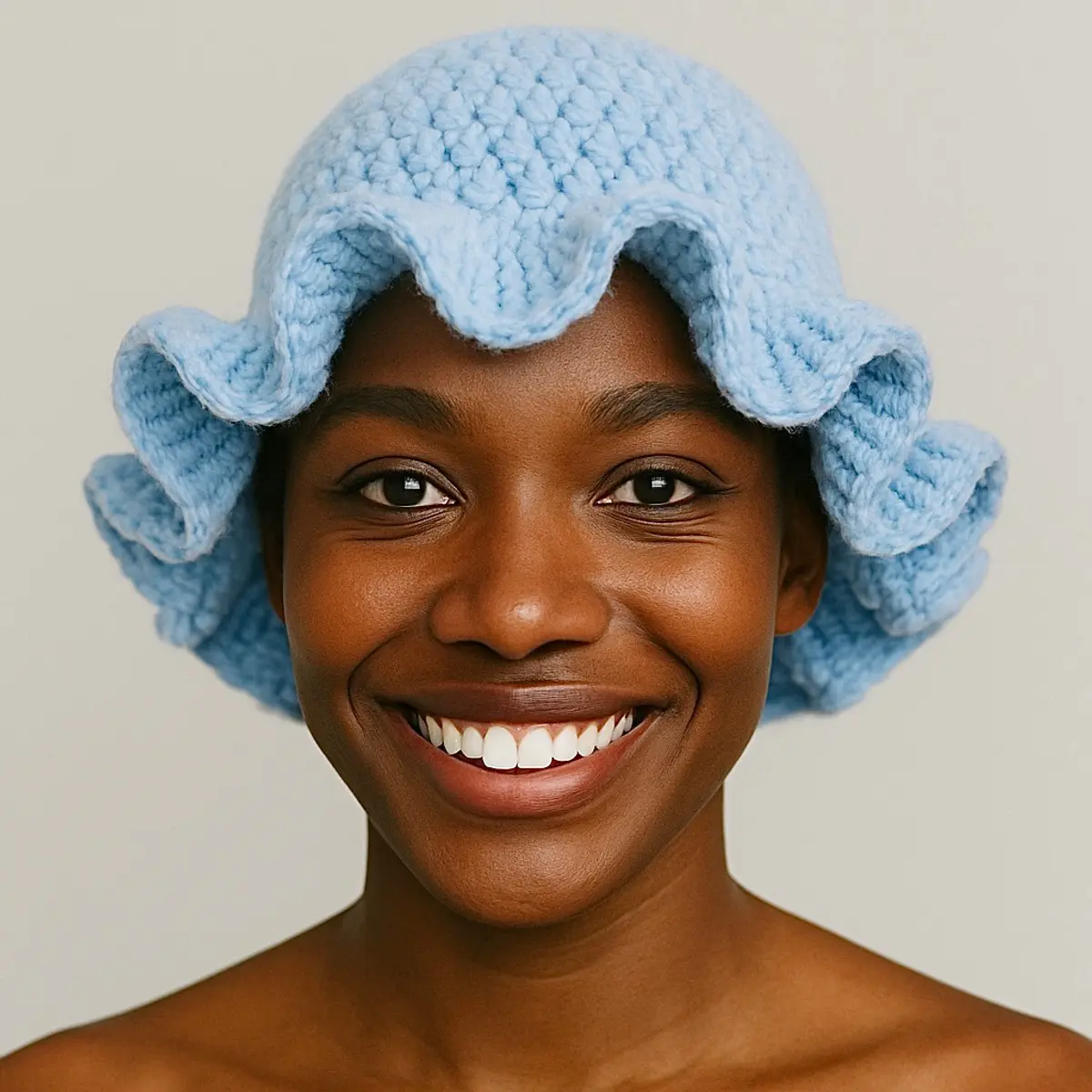 Light Blue handmade crochet hat