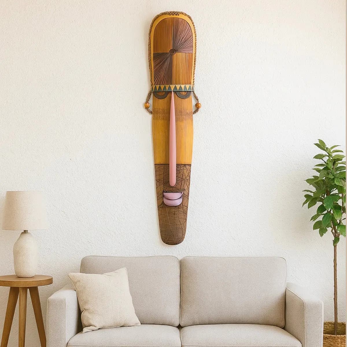 AI generated bamboo art mounted