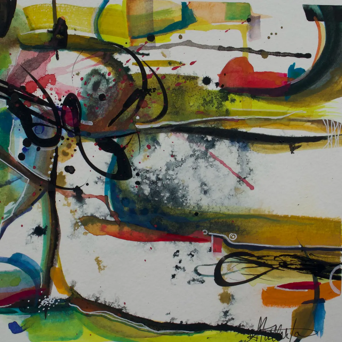 Raw Reciprocity - Abstract Watercolour on Paper