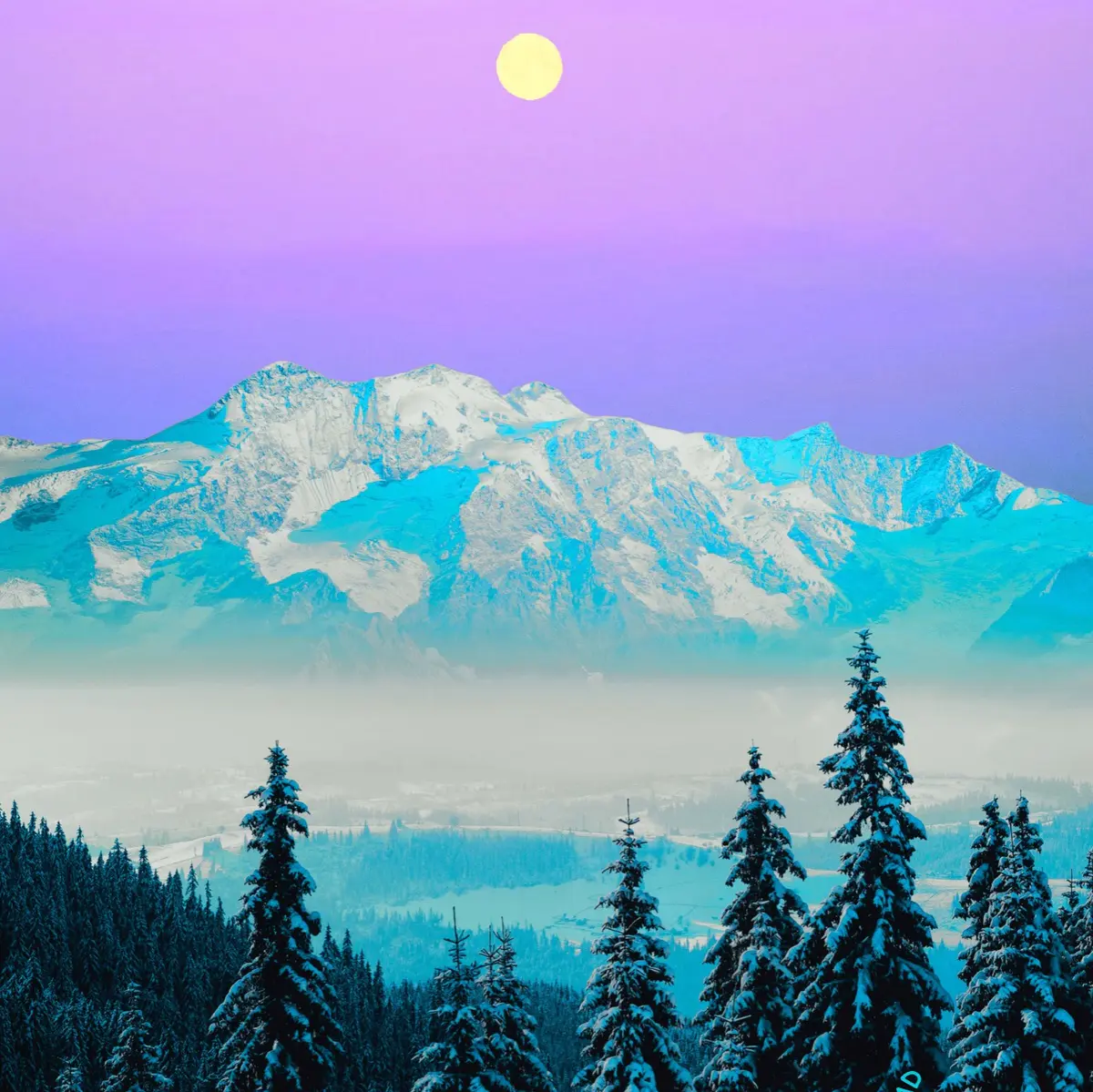 Moon in the Mountains Digital Print | Affordable Wall Art
